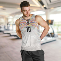 Custom Japan Football Men Tank Top Traditional Japanese Waves Rainbow Sashiko Effect