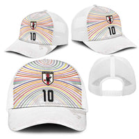 Custom Japan Football Mesh Trucker Cap Traditional Japanese Waves Rainbow Sashiko Effect