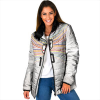 Custom Japan Football Padded Jacket Traditional Japanese Waves Rainbow Sashiko Effect