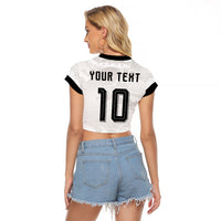 Custom Japan Football Raglan Cropped T Shirt Traditional Japanese Waves Rainbow Sashiko Effect