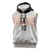 Custom Japan Football Sleeveless Hoodie Traditional Japanese Waves Rainbow Sashiko Effect