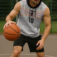 Custom Japan Football Sleeveless Hoodie Traditional Japanese Waves Rainbow Sashiko Effect