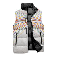Custom Japan Football Sleeveless Puffer Jacket Traditional Japanese Waves Rainbow Sashiko Effect