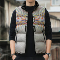 Custom Japan Football Sleeveless Puffer Jacket Traditional Japanese Waves Rainbow Sashiko Effect
