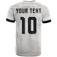 Custom Japan Football T Shirt Traditional Japanese Waves Rainbow Sashiko Effect