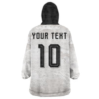 Custom Japan Football Wearable Blanket Hoodie Traditional Japanese Waves Rainbow Sashiko Effect
