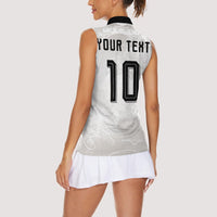 Custom Japan Football Women Sleeveless Polo Shirt Traditional Japanese Waves Rainbow Sashiko Effect