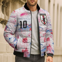 Custom Japan Football Bomber Puffer Jacket Cherry Blossom Mount Fuji Asian Dragon Graphic