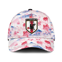 Japan Football Classic Cap Cherry Blossom Floral Mount Fuji with Asian Dragon Graphic