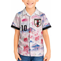 Custom Japan Football Hawaiian Shirt Cherry Blossom Mount Fuji Asian Dragon Graphic