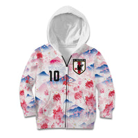 Custom Japan Football Kid Hoodie Cherry Blossom Mount Fuji Asian Dragon Graphic