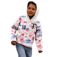 Custom Japan Football Kid Hoodie Cherry Blossom Mount Fuji Asian Dragon Graphic