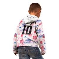 Custom Japan Football Kid Hoodie Cherry Blossom Mount Fuji Asian Dragon Graphic
