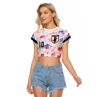 Custom Japan Football Raglan Cropped T Shirt Cherry Blossom Mount Fuji Asian Dragon Graphic