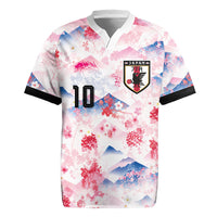 Custom Japan Football Rugby Jersey Cherry Blossom Mount Fuji Asian Dragon Graphic