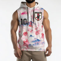 Custom Japan Football Sleeveless Hoodie Cherry Blossom Mount Fuji Asian Dragon Graphic