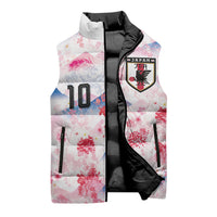 Custom Japan Football Sleeveless Puffer Jacket Cherry Blossom Mount Fuji Asian Dragon Graphic