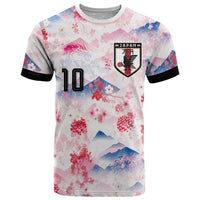 Custom Japan Football T Shirt Cherry Blossom Mount Fuji Asian Dragon Graphic