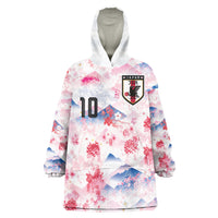 Custom Japan Football Wearable Blanket Hoodie Cherry Blossom Mount Fuji Asian Dragon Graphic