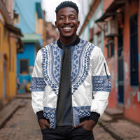 Cape Verde Sleeve Zip Bomber Jacket Pano di Terra Dashiki Style