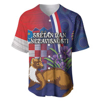 Personalised Croatia Independence Day Baseball Jersey Sretan Dan nezavisnosti With Kuna Zlatica and Perunika - Wonder Print Shop