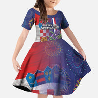 Personalised Croatia Independence Day Family Matching Off Shoulder Maxi Dress and Hawaiian Shirt Sretan Dan nezavisnosti With Kuna Zlatica and Perunika - Wonder Print Shop