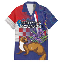 Personalised Croatia Independence Day Hawaiian Shirt Sretan Dan nezavisnosti With Kuna Zlatica and Perunika - Wonder Print Shop
