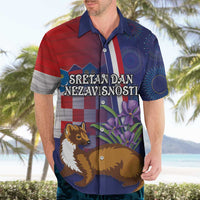 Personalised Croatia Independence Day Hawaiian Shirt Sretan Dan nezavisnosti With Kuna Zlatica and Perunika - Wonder Print Shop
