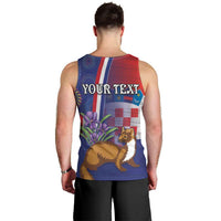 Personalised Croatia Independence Day Men Tank Top Sretan Dan nezavisnosti With Kuna Zlatica and Perunika - Wonder Print Shop