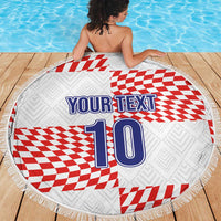 Custom Croatia Football Champion 2024 Beach Blanket - Wonder Print Shop