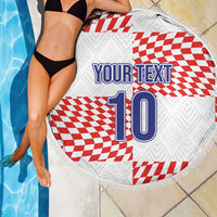Custom Croatia Football Champion 2024 Beach Blanket - Wonder Print Shop