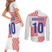 Custom Croatia Football Champion 2024 Couples Matching Short Sleeve Bodycon Dress and Long Sleeve Button Shirt - Wonder Print Shop
