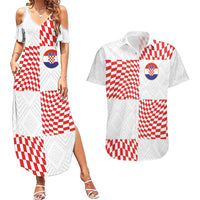 Custom Croatia Football Champion 2024 Couples Matching Summer Maxi Dress and Hawaiian Shirt - Wonder Print Shop