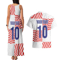 Custom Croatia Football Champion 2024 Couples Matching Tank Maxi Dress and Hawaiian Shirt - Wonder Print Shop