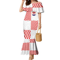 Custom Croatia Football Champion 2024 Family Matching Mermaid Dress and Hawaiian Shirt - Wonder Print Shop