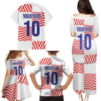 Custom Croatia Football Champion 2024 Family Matching Puletasi and Hawaiian Shirt - Wonder Print Shop