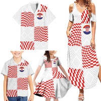 Custom Croatia Football Champion 2024 Family Matching Summer Maxi Dress and Hawaiian Shirt - Wonder Print Shop