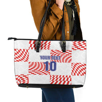 Custom Croatia Football Champion 2024 Leather Tote Bag - Wonder Print Shop