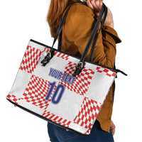 Custom Croatia Football Champion 2024 Leather Tote Bag - Wonder Print Shop