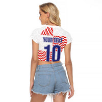 Custom Croatia Football Champion 2024 Raglan Cropped T Shirt - Wonder Print Shop