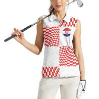 Custom Croatia Football Champion 2024 Women Sleeveless Polo Shirt - Wonder Print Shop