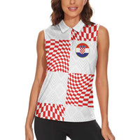 Custom Croatia Football Champion 2024 Women Sleeveless Polo Shirt - Wonder Print Shop