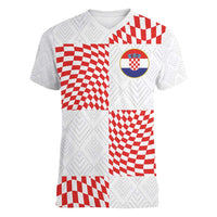 Custom Croatia Football Champion 2024 Women V-Neck T-Shirt - Wonder Print Shop