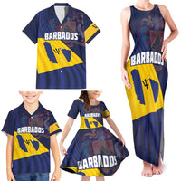 Barbados Independence Day Family Matching Tank Maxi Dress and Hawaiian Shirt National Flag Design - Wonder Print Shop