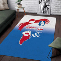 Greenland National Day Area Rug National Country Flag and Emblem with The Map