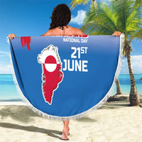 Greenland National Day Beach Blanket National Country Flag and Emblem with The Map