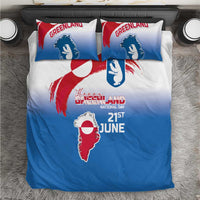Greenland National Day Bedding Set National Country Flag and Emblem with The Map