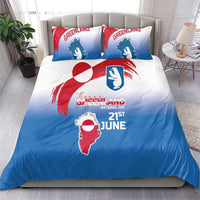 Greenland National Day Bedding Set National Country Flag and Emblem with The Map