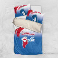 Greenland National Day Bedding Set National Country Flag and Emblem with The Map