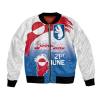 Greenland National Day Bomber Jacket National Country Flag and Emblem with The Map